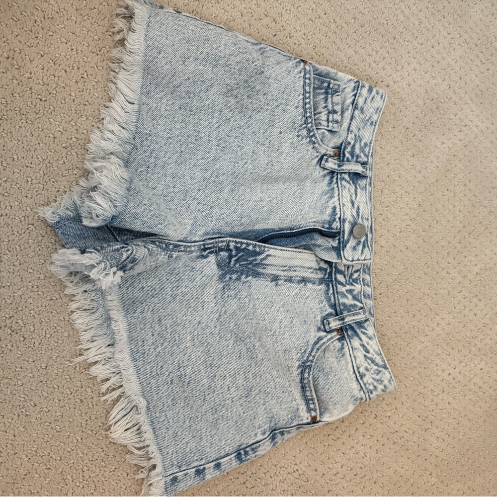 PacSun Light Blue Frayed Jean Shorts